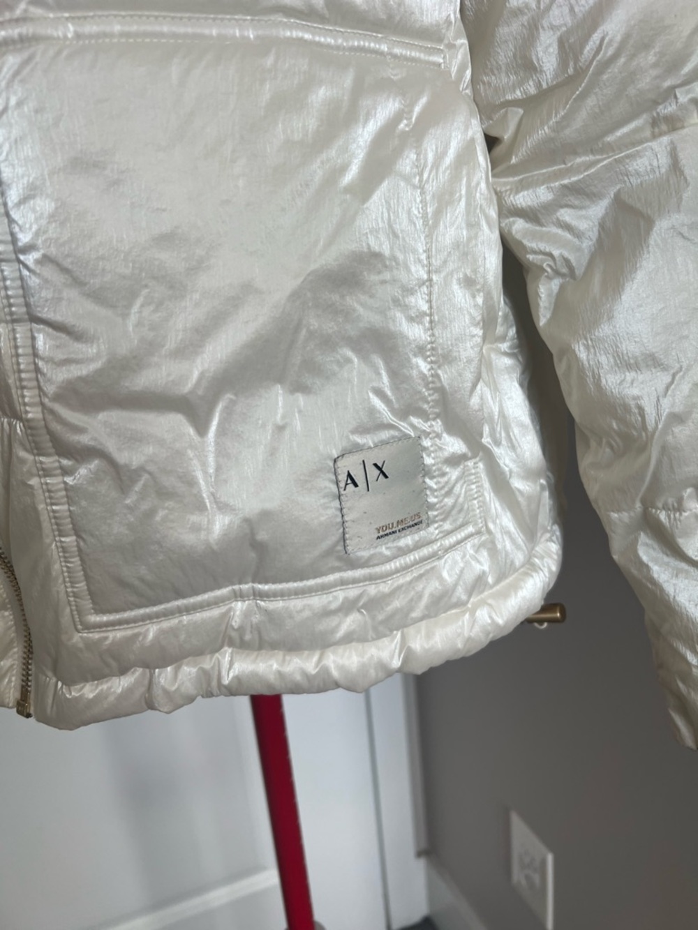 Armani Exchange Pearl White Puffer Jacket - Picture 4 of 7